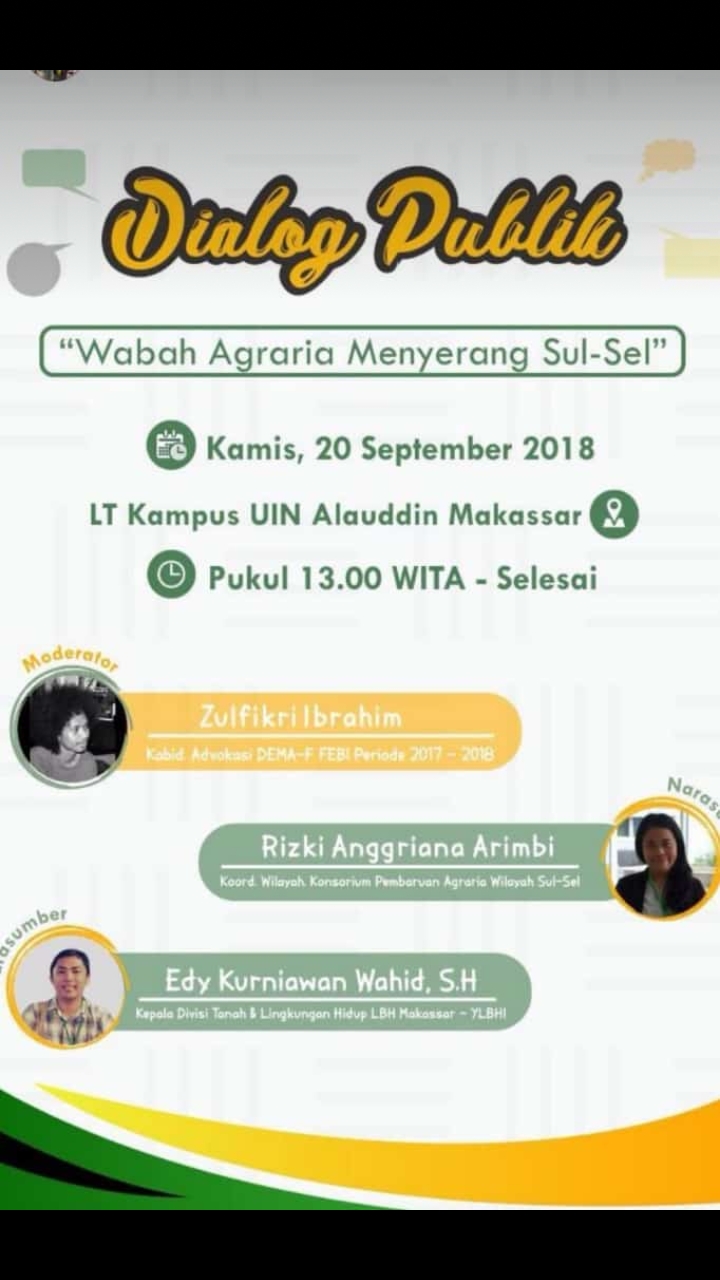 Gambar Dema FEBI, HMI Komisariat Ekonomi dan Lesbumi Dialogkan Wabah Agraria Menyerang Sulsel